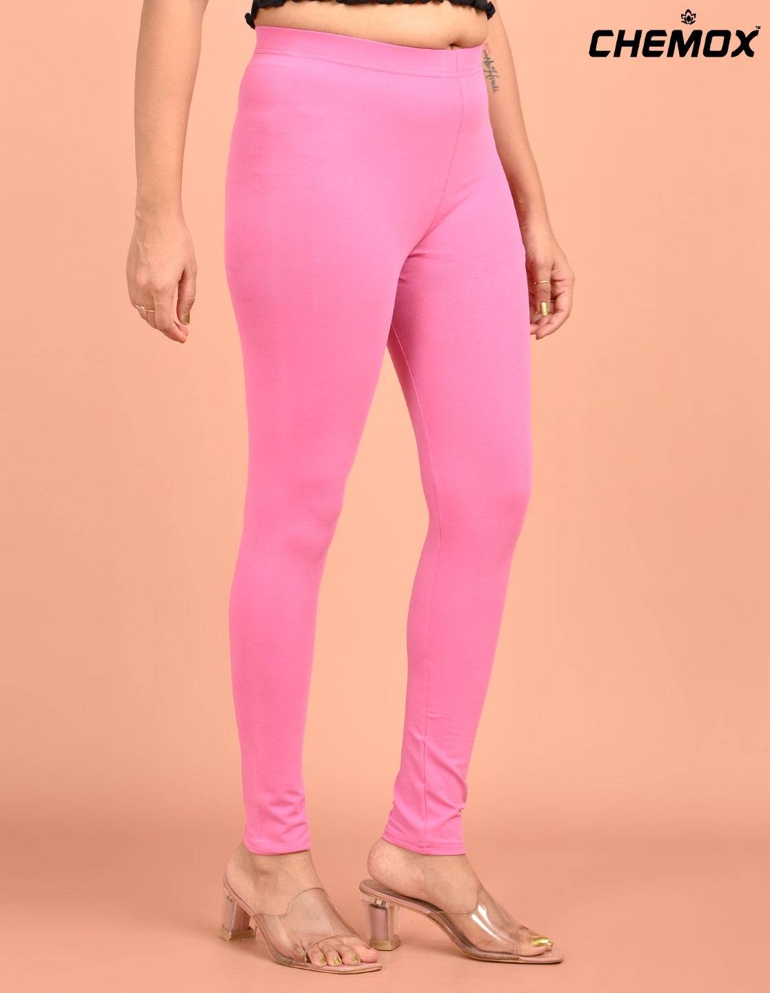 CHEMOX | 259 | Taffy Pink Cotton Lycra Ankle Length Legging 180gsm