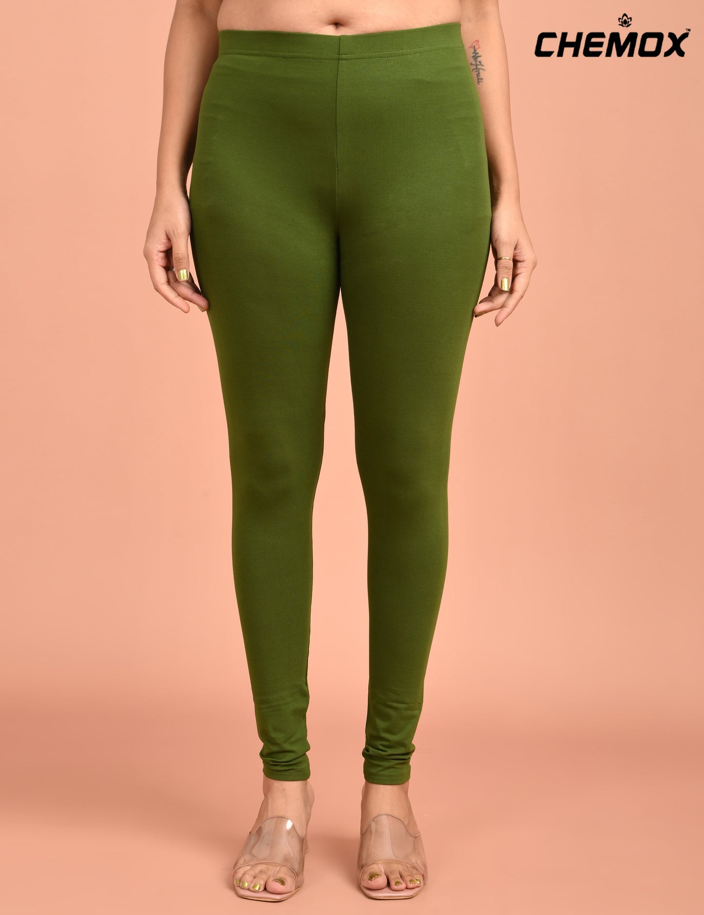CHEMOX | 262 | Forest Green Cotton Lycra Ankle Length Legging 180gsm