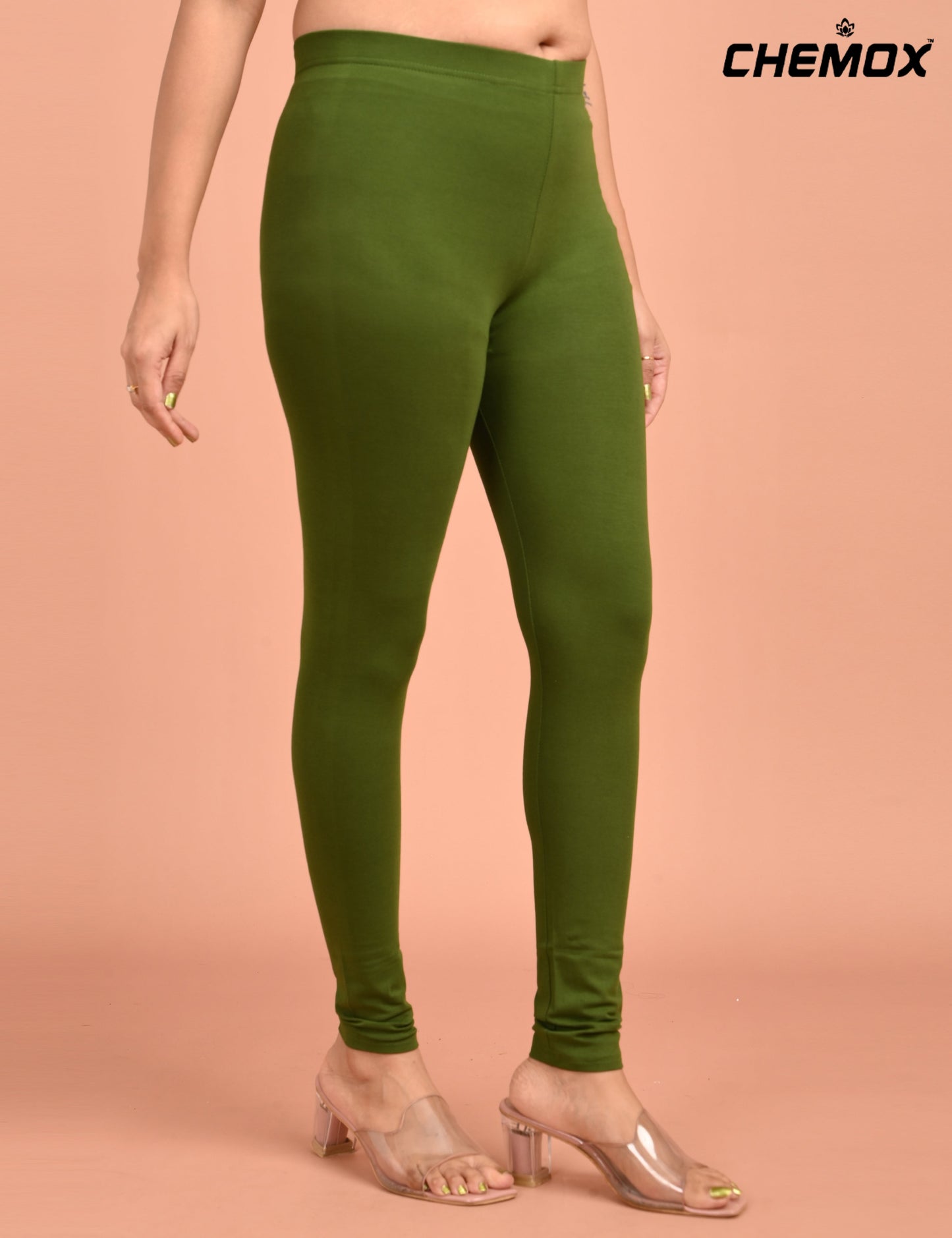CHEMOX | 262 | Forest Green Cotton Lycra Ankle Length Legging 180gsm