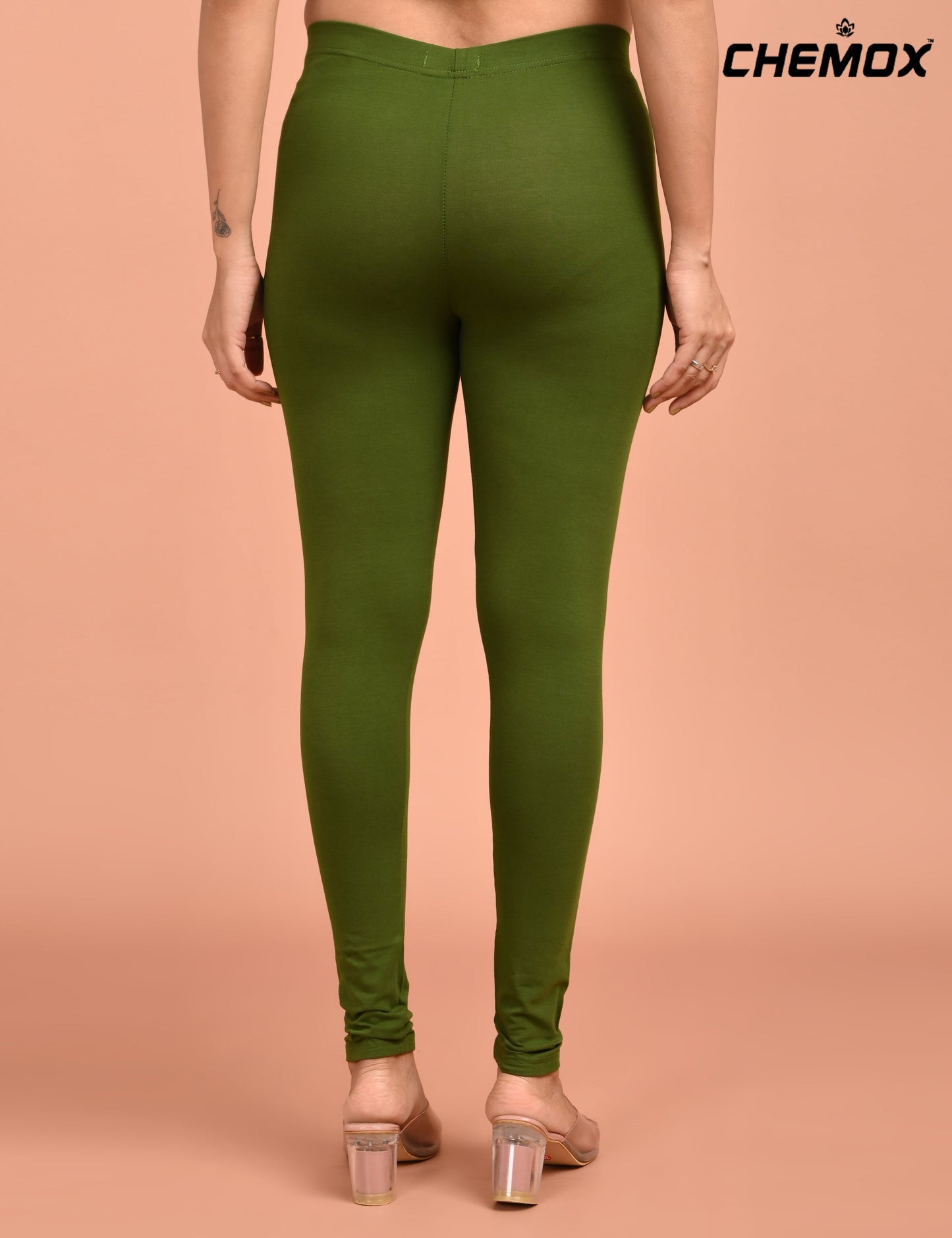 CHEMOX | 262 | Forest Green Cotton Lycra Ankle Length Legging 180gsm