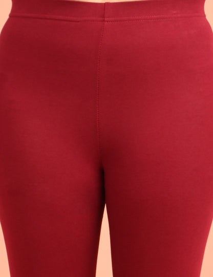 ONVIEW | 002 | Maroon Cotton Lycra Ankle Length Legging 220gsm