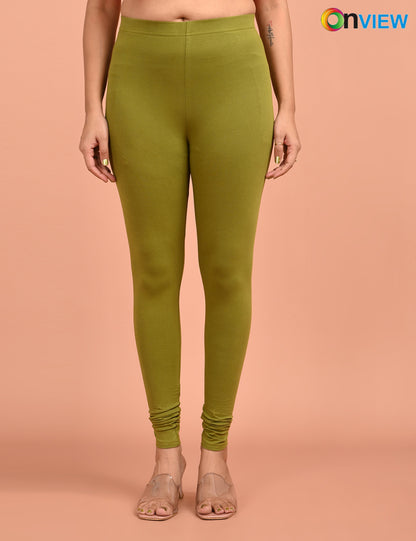 ONVIEW | 007 | Dark Mehndi Cotton Lycra Ankle Length Legging 220gsm