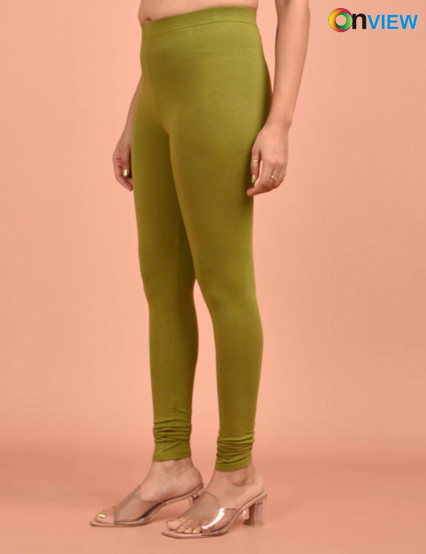 ONVIEW | 007 | Dark Mehndi Cotton Lycra Ankle Length Legging 220gsm