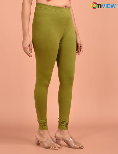 ONVIEW | 007 | Dark Mehndi Cotton Lycra Ankle Length Legging 220gsm
