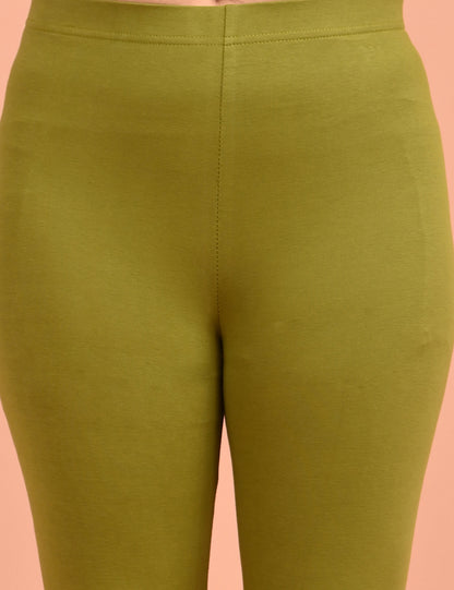 ONVIEW | 007 | Dark Mehndi Cotton Lycra Ankle Length Legging 220gsm