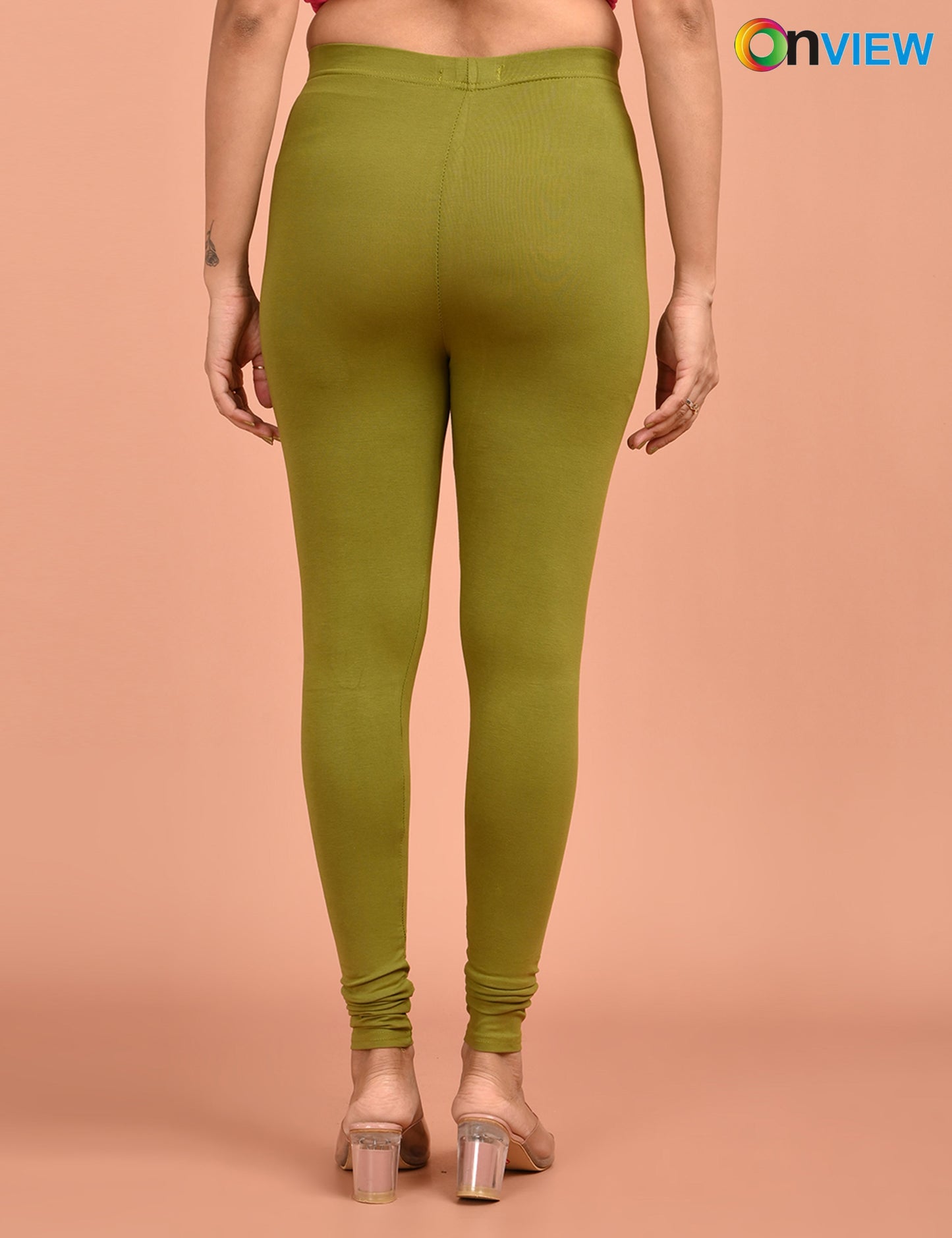 ONVIEW | 007 | Dark Mehndi Cotton Lycra Ankle Length Legging 220gsm