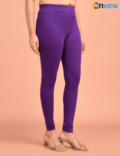 ONVIEW | 010 | Purple Cotton Lycra Ankle Length Legging 220gsm
