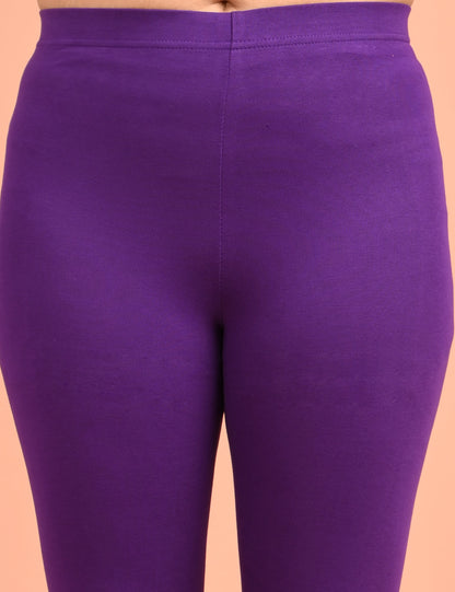 ONVIEW | 010 | Purple Cotton Lycra Ankle Length Legging 220gsm
