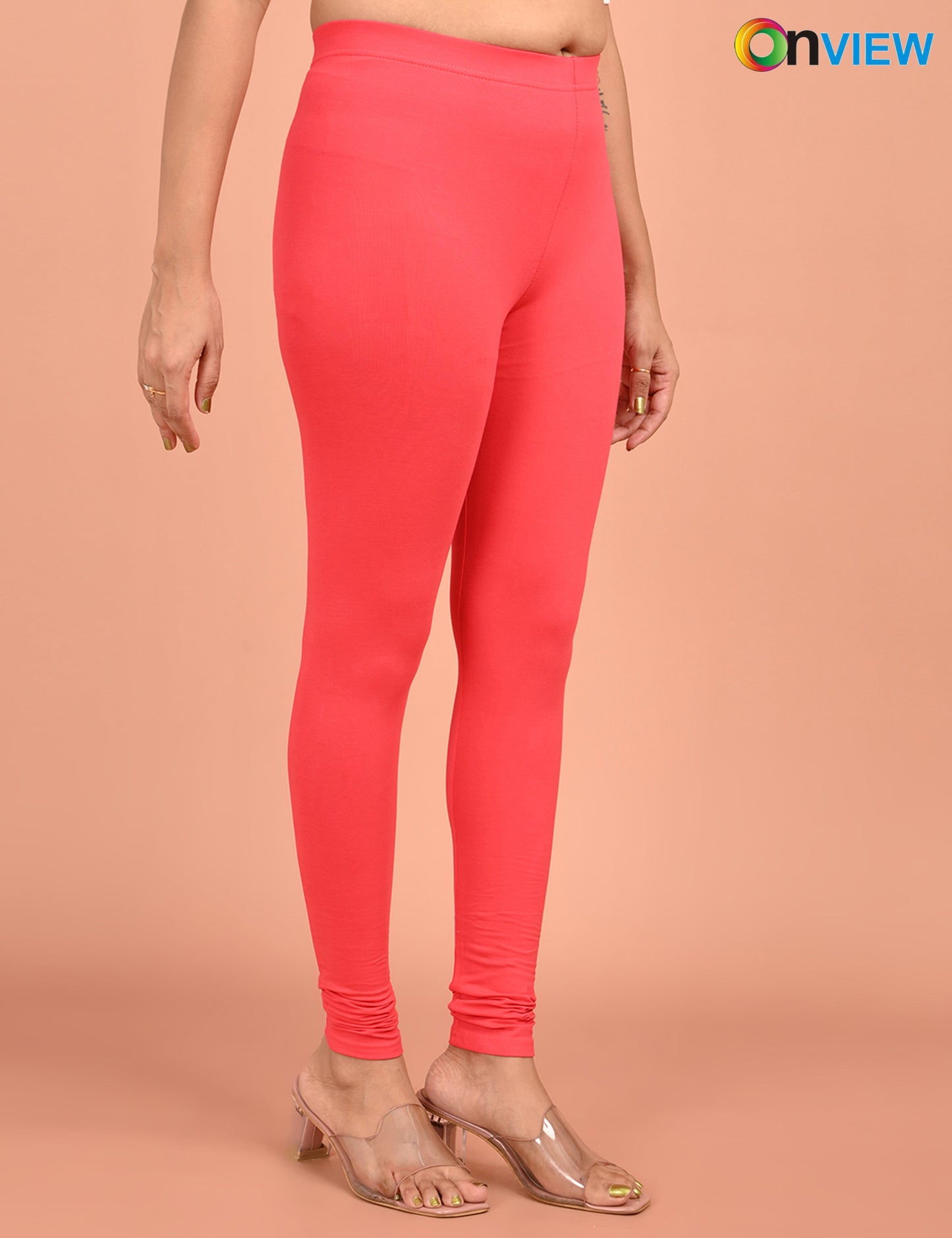 ONVIEW | 011 | Coral Cotton Lycra Ankle Length Legging 220gsm
