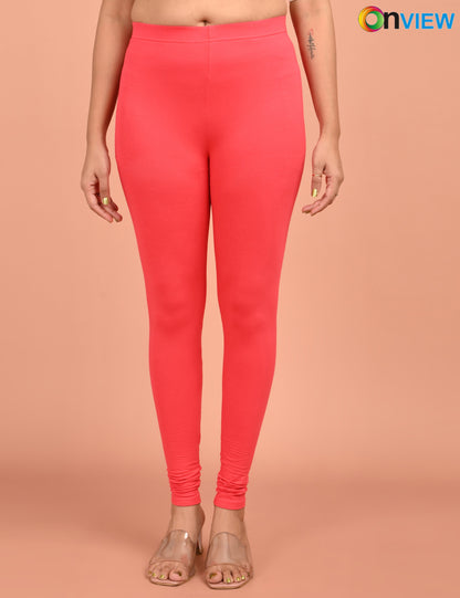 ONVIEW | 011 | Coral Cotton Lycra Ankle Length Legging 220gsm