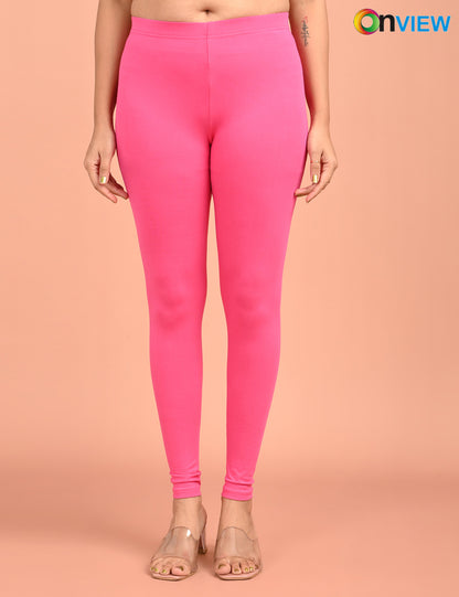 ONVIEW | 013 | Fuchsia Pink Cotton Lycra Ankle Length Legging 220gsm