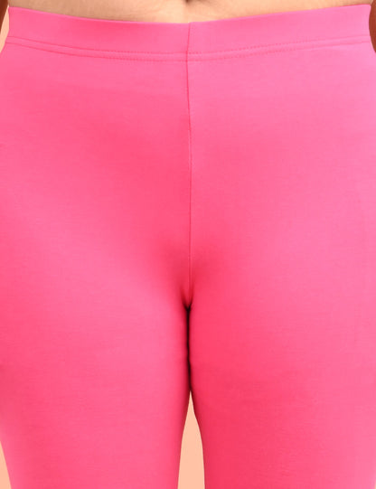 ONVIEW | 013 | Fuchsia Pink Cotton Lycra Ankle Length Legging 220gsm