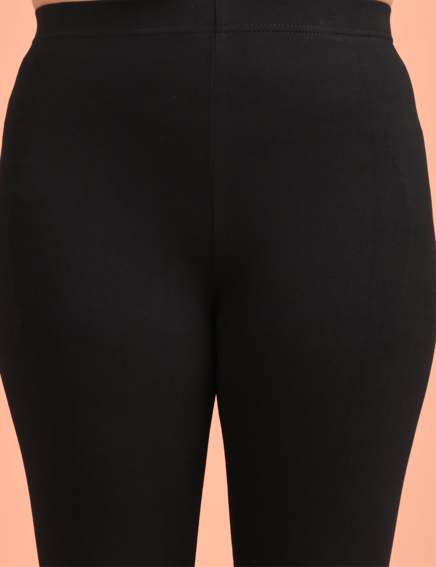 ONVIEW | 015 | Black Cotton Lycra Ankle Length Legging 220gsm
