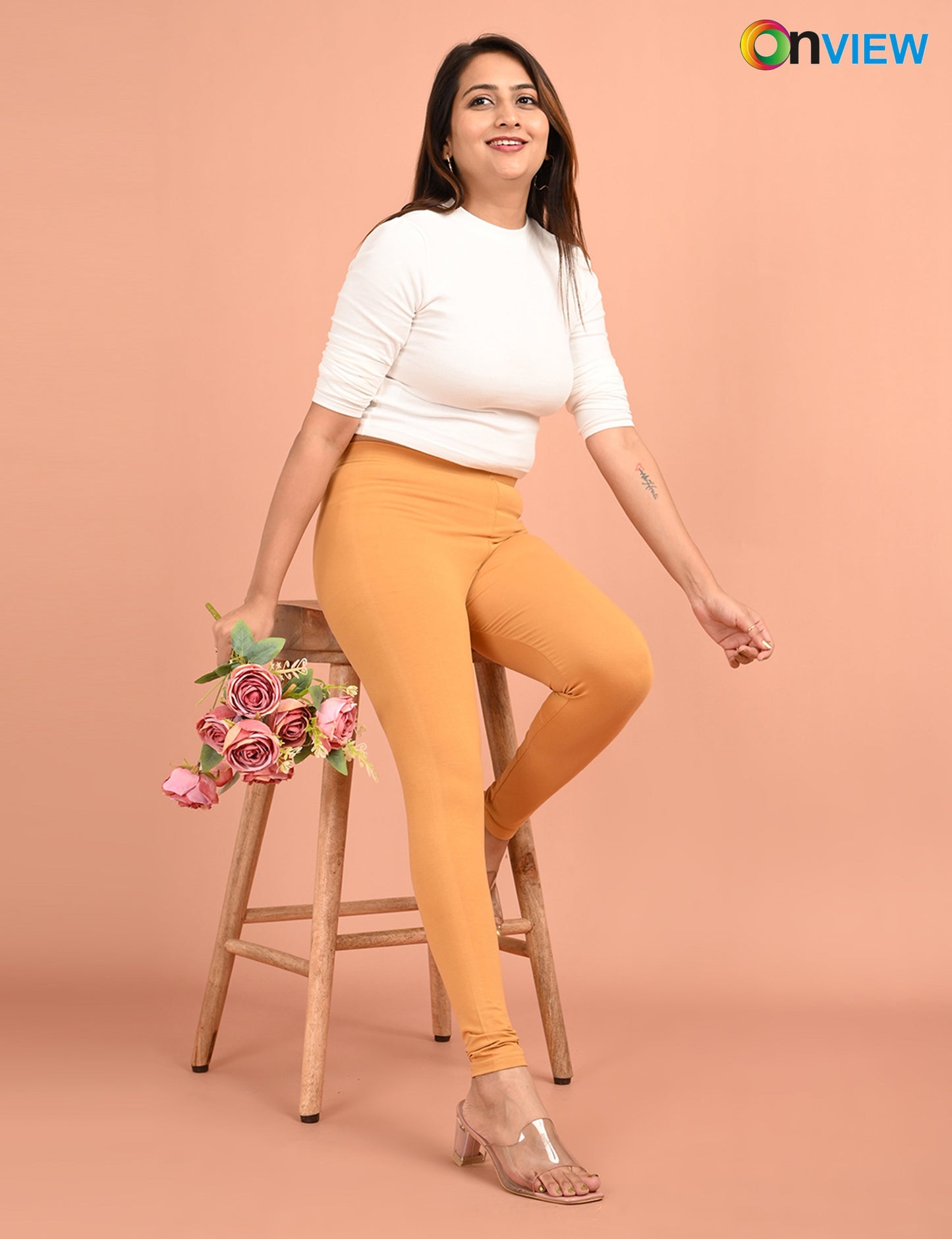 ONVIEW | 020 | Skin Cotton Lycra Ankle Length Legging 220gsm