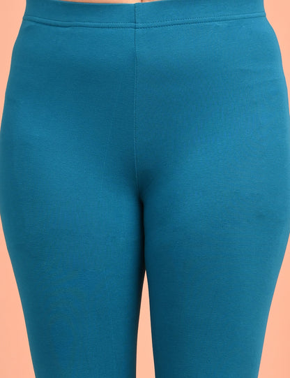 ONVIEW | 021 | Petrol Blue Cotton Lycra Ankle Length Legging 220gsm