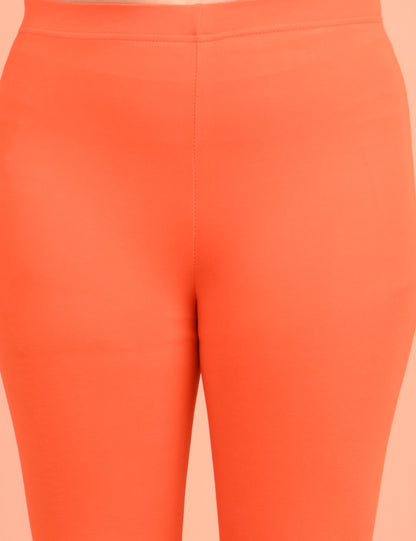 ONVIEW | 022 | Orange Cotton Lycra Ankle Length Legging 220gsm