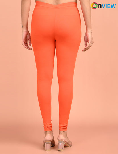 ONVIEW | 022 | Orange Cotton Lycra Ankle Length Legging 220gsm