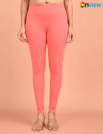 ONVIEW | 031 | Lite Coral Cotton Lycra Ankle Length Legging 220gsm