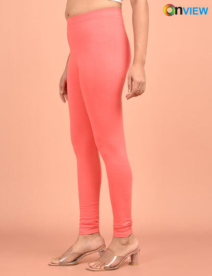 ONVIEW | 031 | Lite Coral Cotton Lycra Ankle Length Legging 220gsm