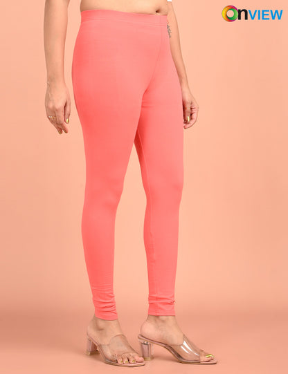 ONVIEW | 031 | Lite Coral Cotton Lycra Ankle Length Legging 220gsm
