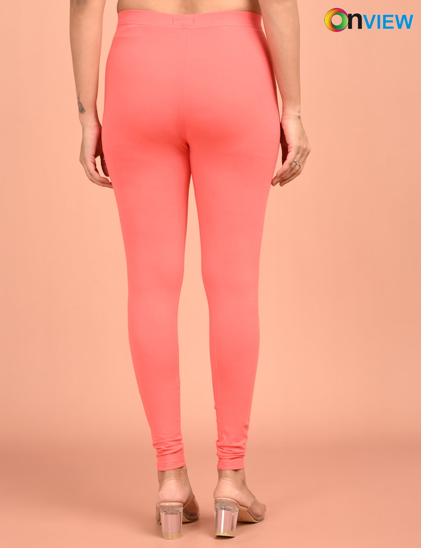 ONVIEW | 031 | Lite Coral Cotton Lycra Ankle Length Legging 220gsm