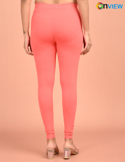 ONVIEW | 031 | Lite Coral Cotton Lycra Ankle Length Legging 220gsm