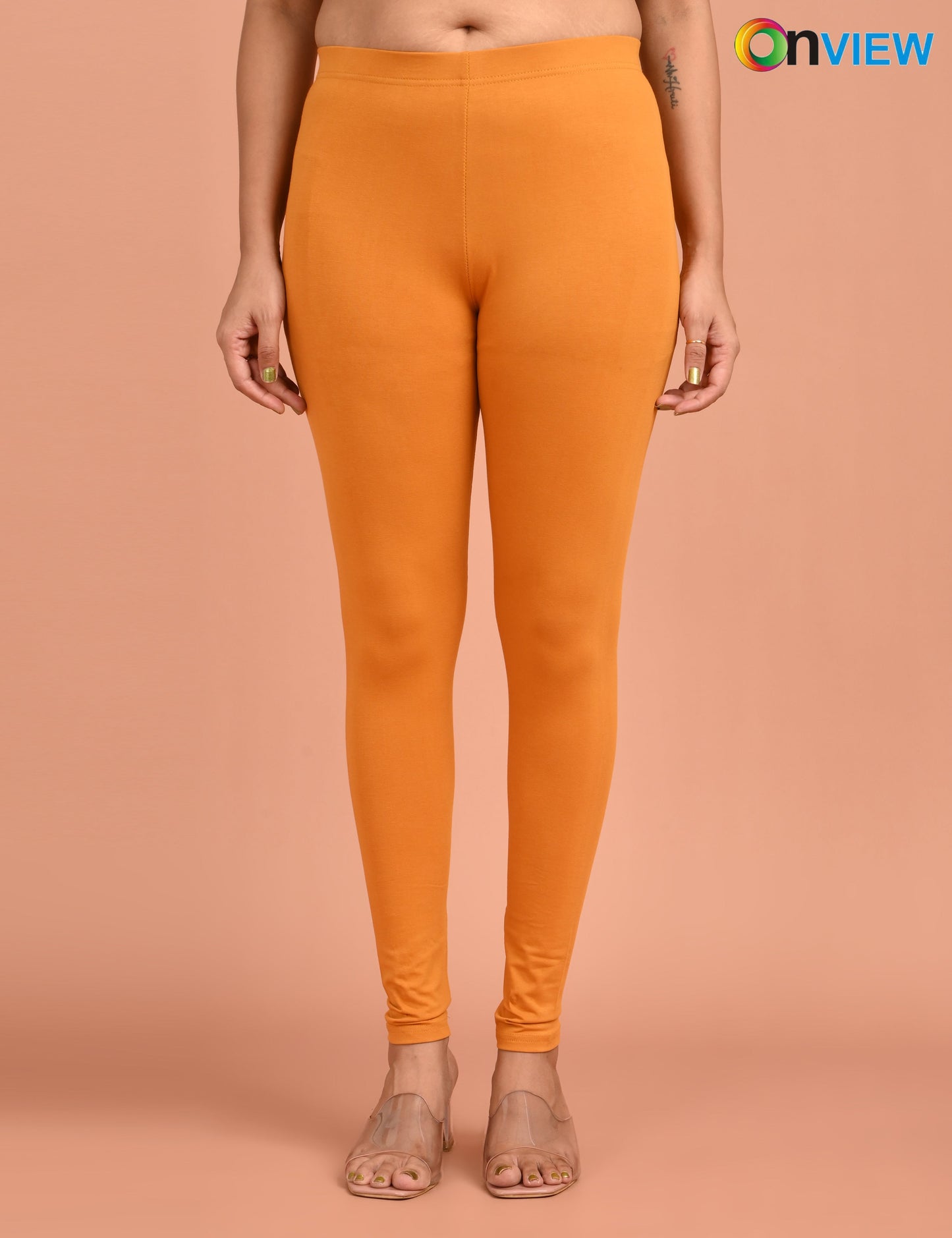 ONVIEW | 034 | Dark Mustard Cotton Lycra Ankle Length Legging 220gsm