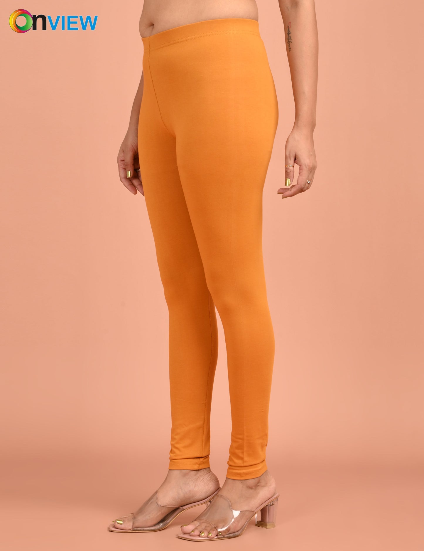 ONVIEW | 034 | Dark Mustard Cotton Lycra Ankle Length Legging 220gsm