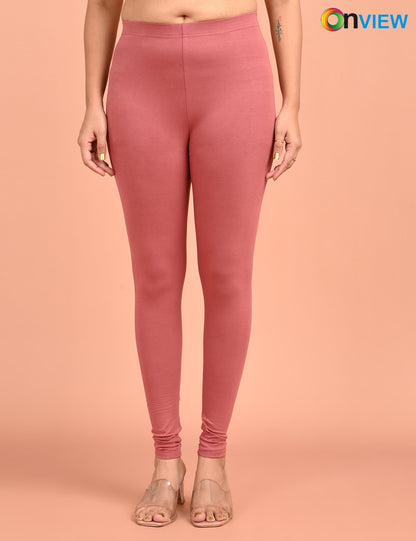 ONVIEW | 038 | Dusty Pink Cotton Lycra Ankle Length Legging 220gsm