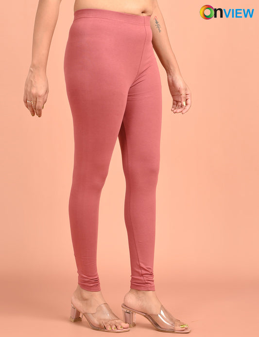 ONVIEW | 038 | Dusty Pink Cotton Lycra Ankle Length Legging 220gsm