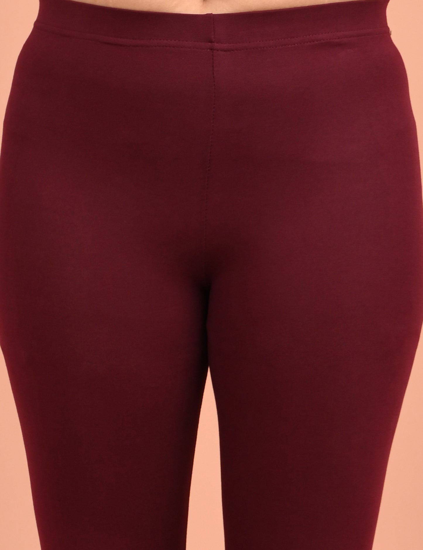 ONVIEW | 052 | Wine Cotton Lycra Ankle Length Legging 220gsm