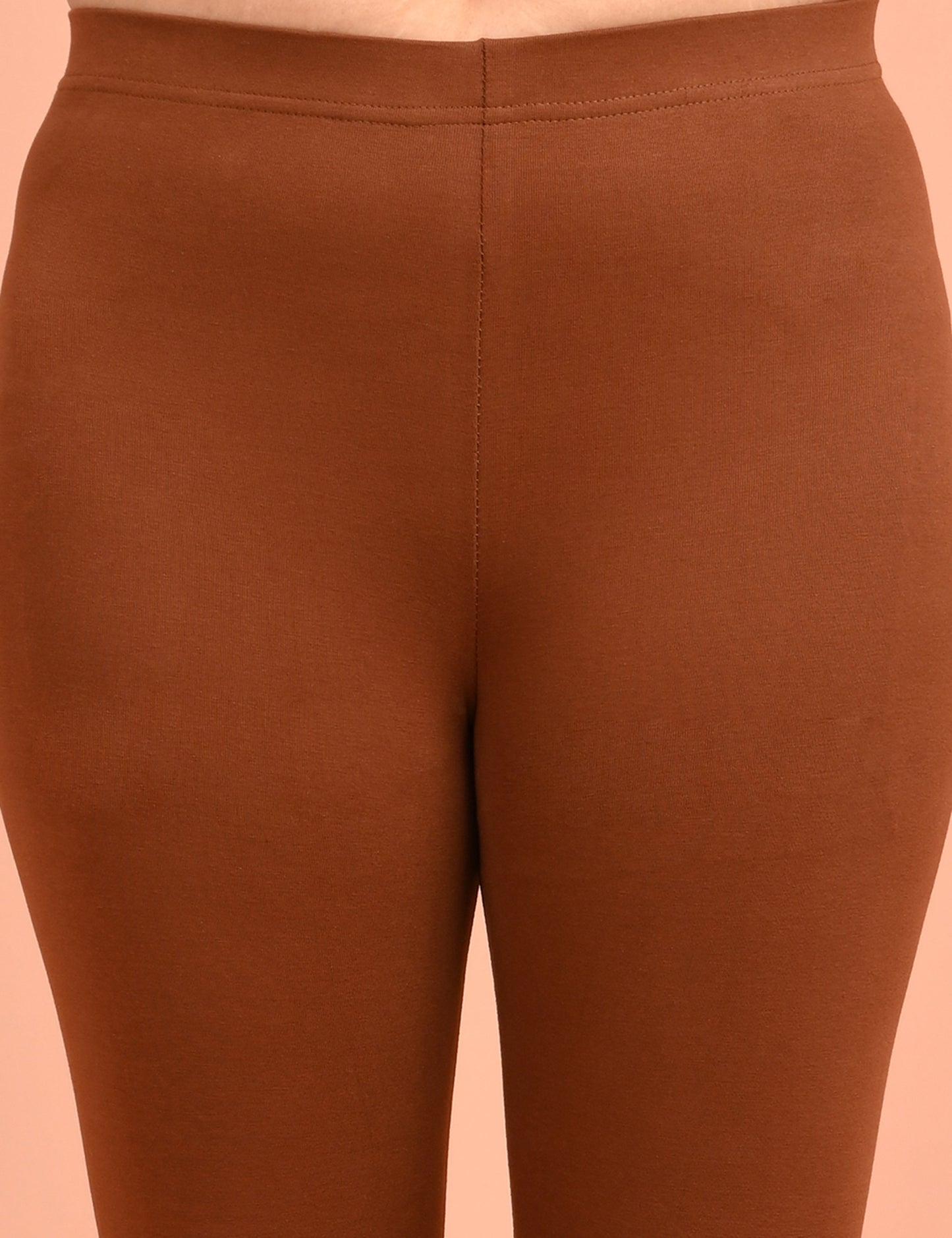 ONVIEW | 053 | Chocolate Brown Cotton Lycra Ankle Length Legging 220gsm