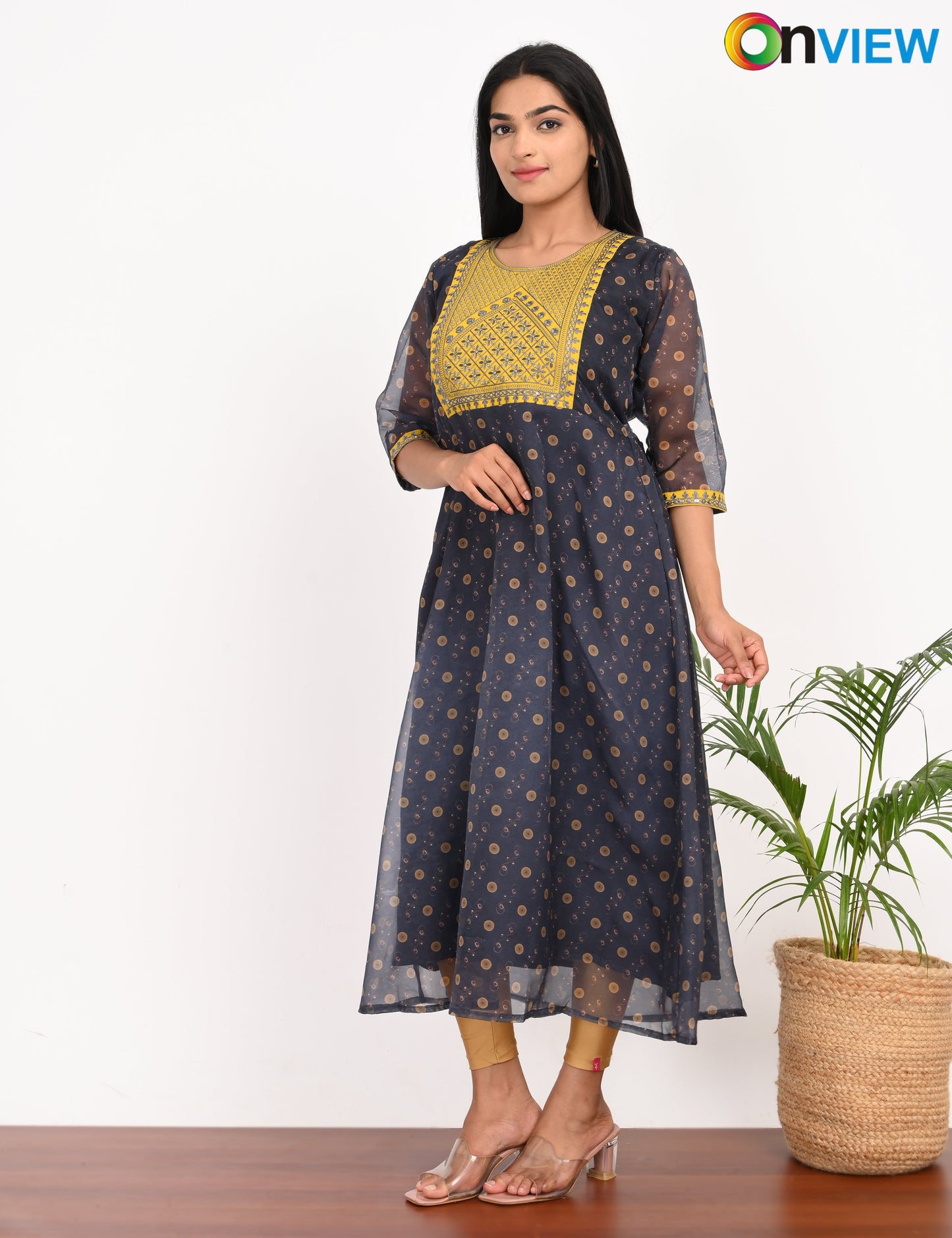 ONVIEW | 1058 | ORGANZA EMBROIDARY UMBRELLA WITH LINING