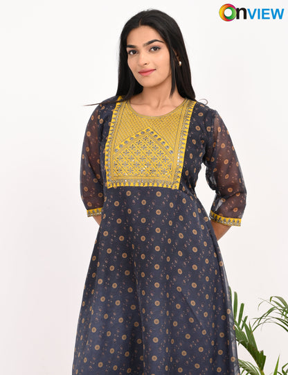 ONVIEW | 1058 | ORGANZA EMBROIDARY UMBRELLA WITH LINING