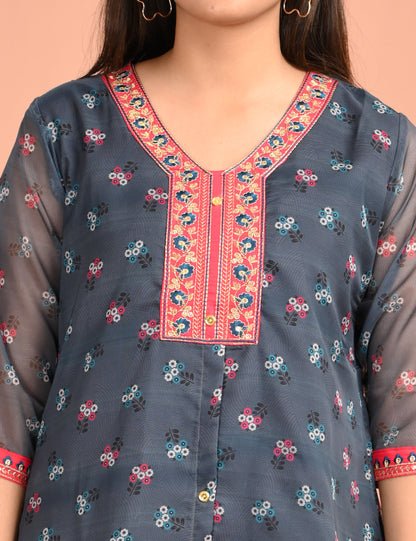 ONVIEW | 1218 | A LINE ORGANZA EMBROIDERY UMBRELLA WITH LINING