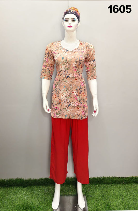 ONVIEW | 1605 | TRENDY RAYON DIGITAL PRINTED SHORT TOP