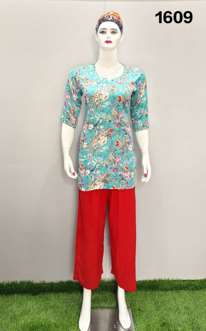 ONVIEW | 1609 | TRENDY RAYON DIGITAL PRINTED SHORT TOP