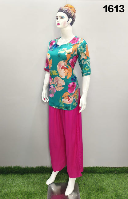 ONVIEW | 1613 | TRENDY RAYON DIGITAL PRINTED SHORT TOP