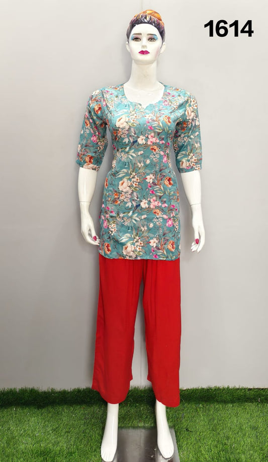 ONVIEW | 1614 | TRENDY RAYON DIGITAL PRINTED SHORT TOP