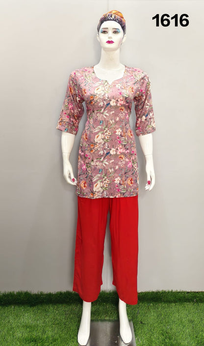 ONVIEW | 1616 | TRENDY RAYON DIGITAL PRINTED SHORT TOP