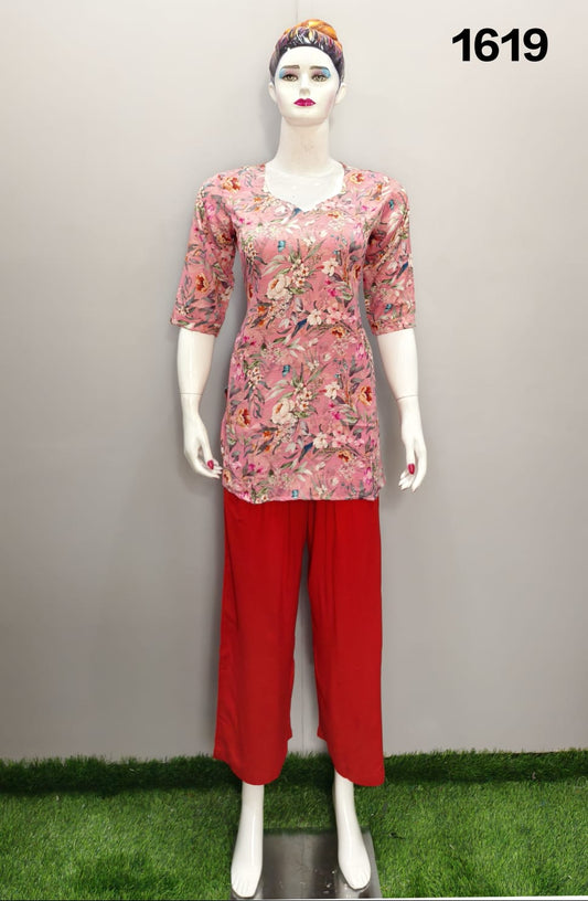 ONVIEW | 1619 | TRENDY RAYON DIGITAL PRINTED SHORT TOP