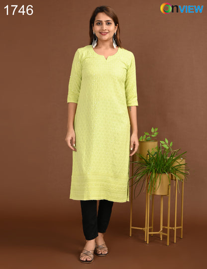 ONVIEW | 1746 | CHIKANKARI DESIGN NECK