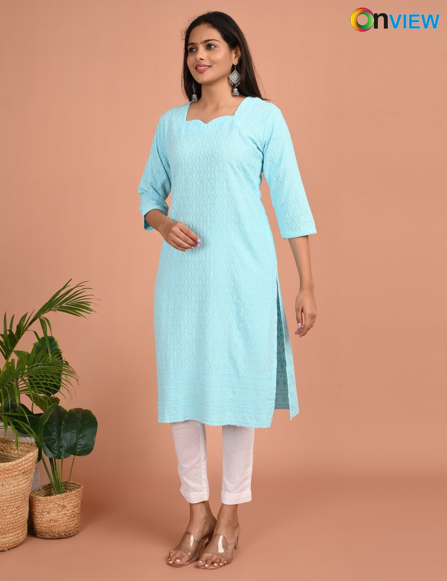 ONEVIEW | 174 | CHIKANKARI DESIGN NECK