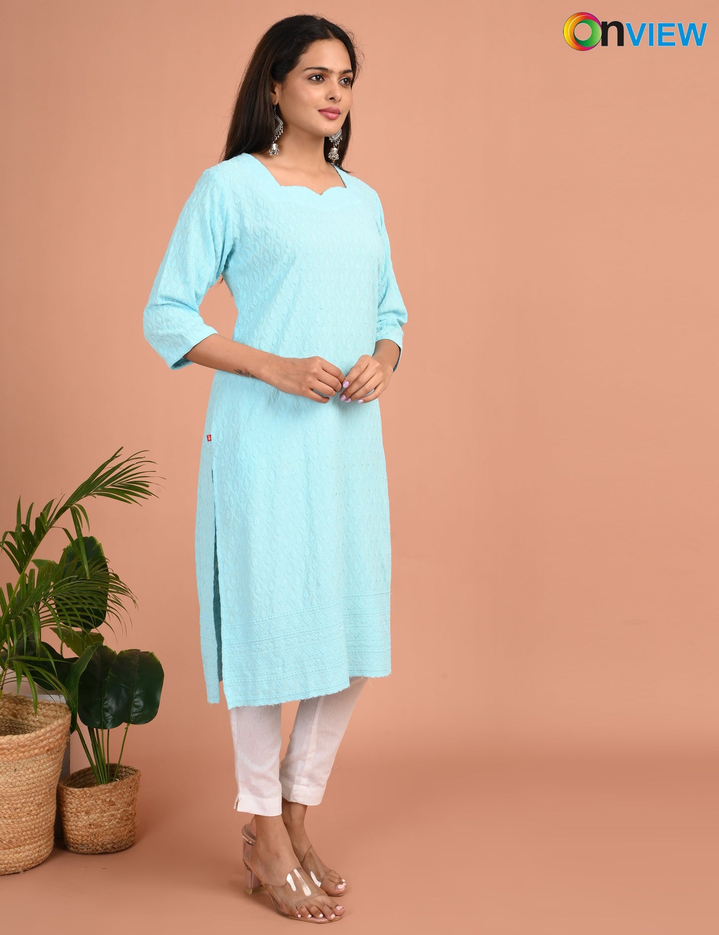 ONEVIEW | 174 | CHIKANKARI DESIGN NECK