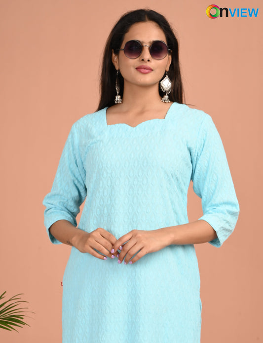 ONEVIEW | 174 | CHIKANKARI DESIGN NECK