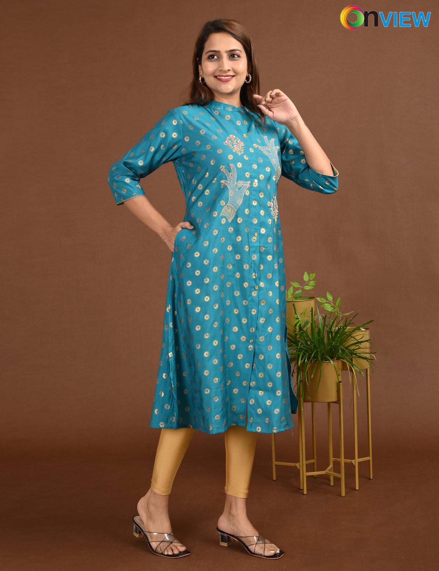 ONVIEW | 1756 | SILK A LINE SIDE OPEN WITH LINING