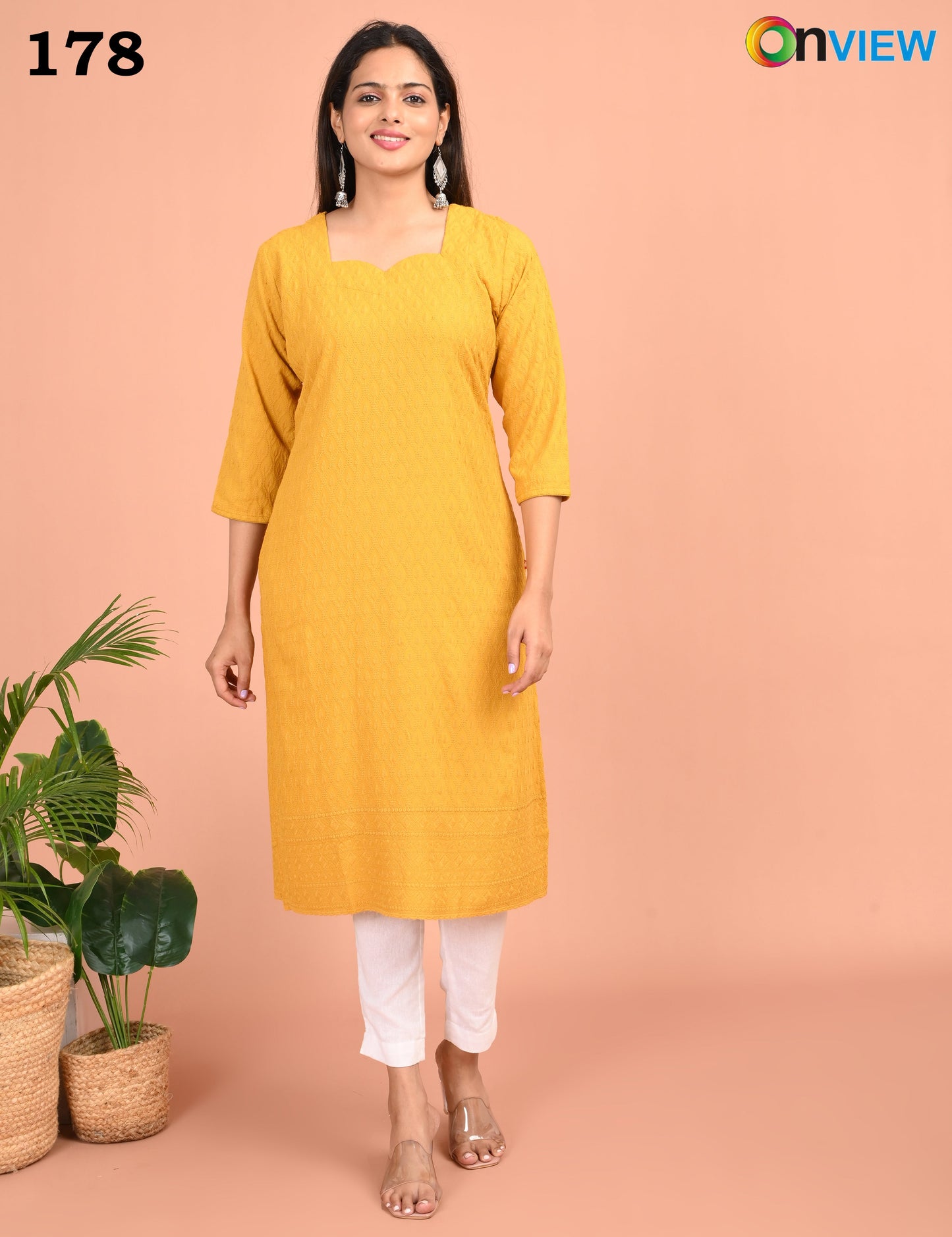 ONEVIEW | 178 | CHIKANKARI DESIGN NECK