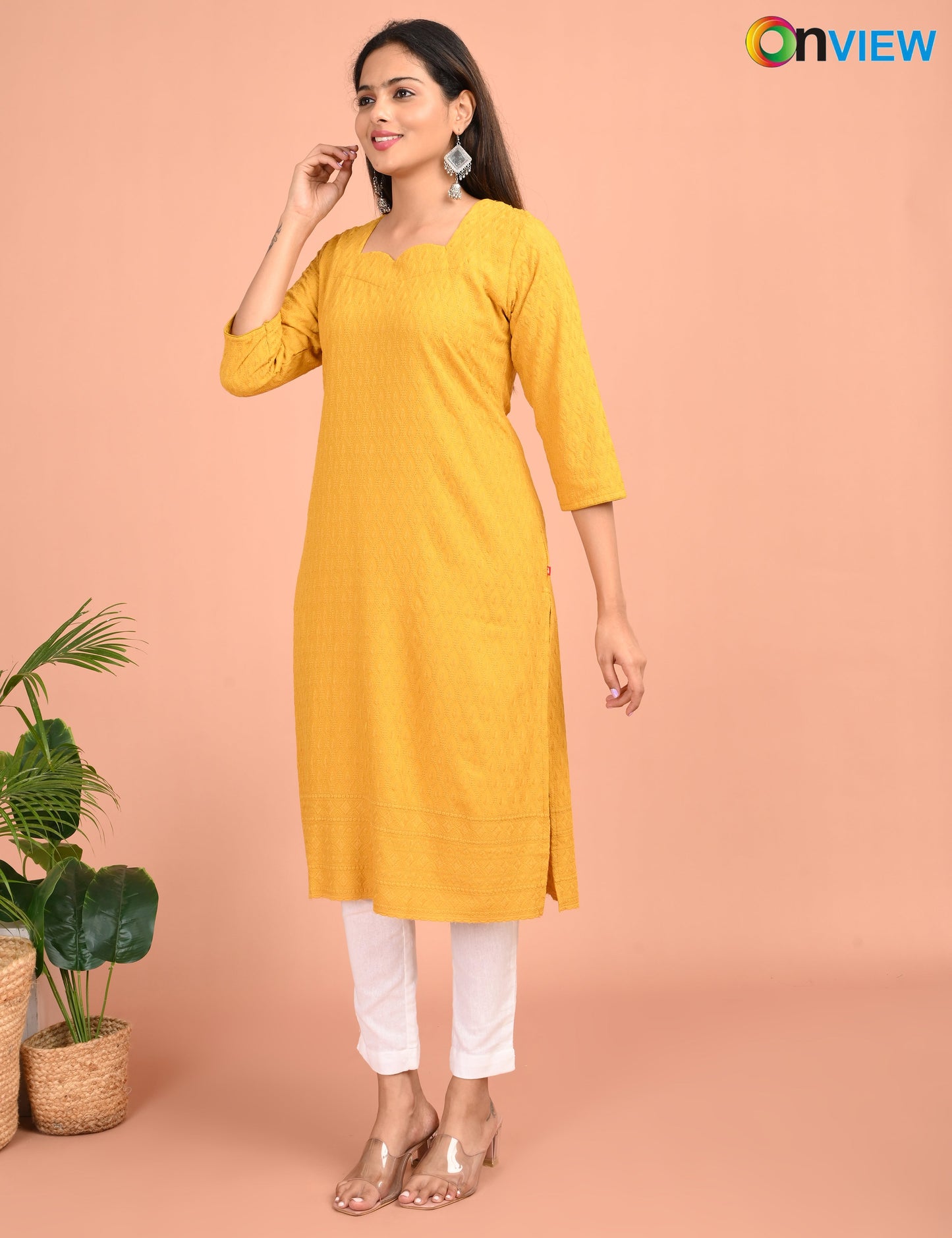 ONEVIEW | 178 | CHIKANKARI DESIGN NECK