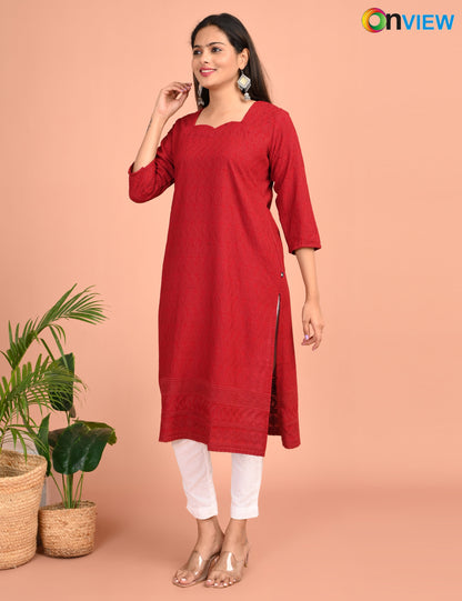 ONEVIEW | 180 | CHIKANKARI DESIGN NECK