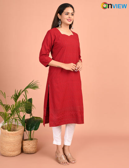 ONEVIEW | 180 | CHIKANKARI DESIGN NECK